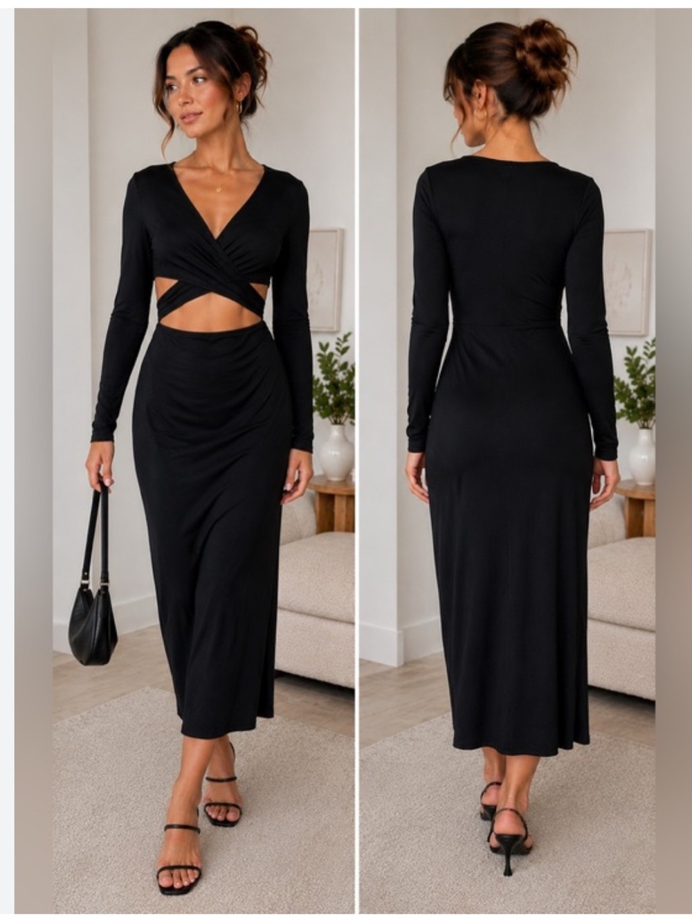 Aritzia Wilfred Free Nicolay Cut out Midi Dress - size XXS